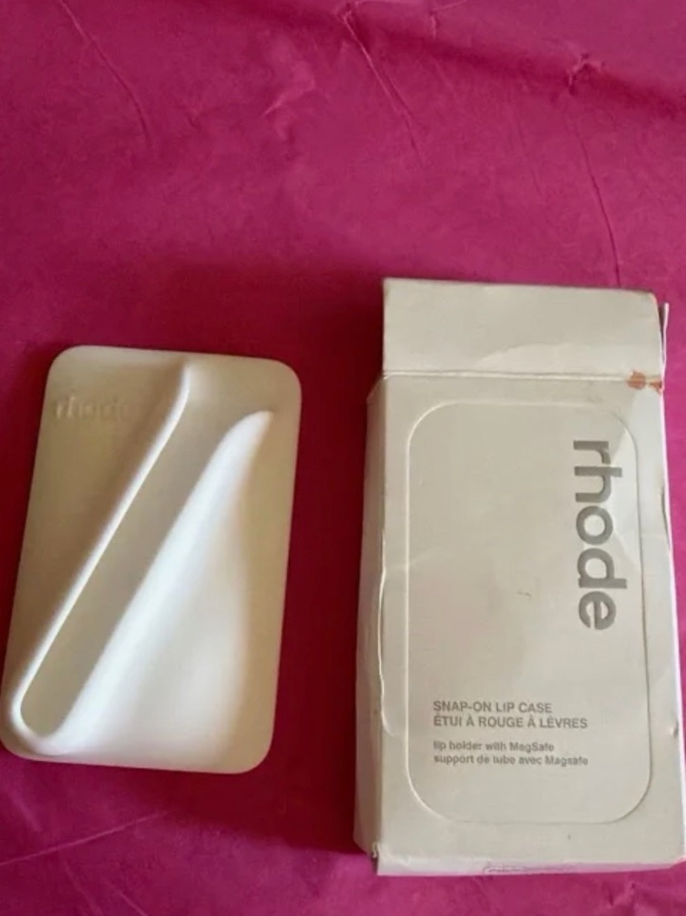 RHODE White Snap-On Lip Case with Embossed Logo